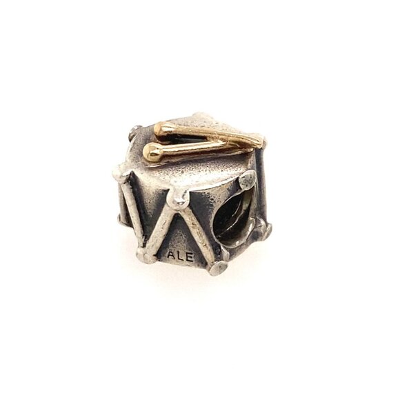 Pandora Two-Tone Drum Charm - Picture 1 of 3